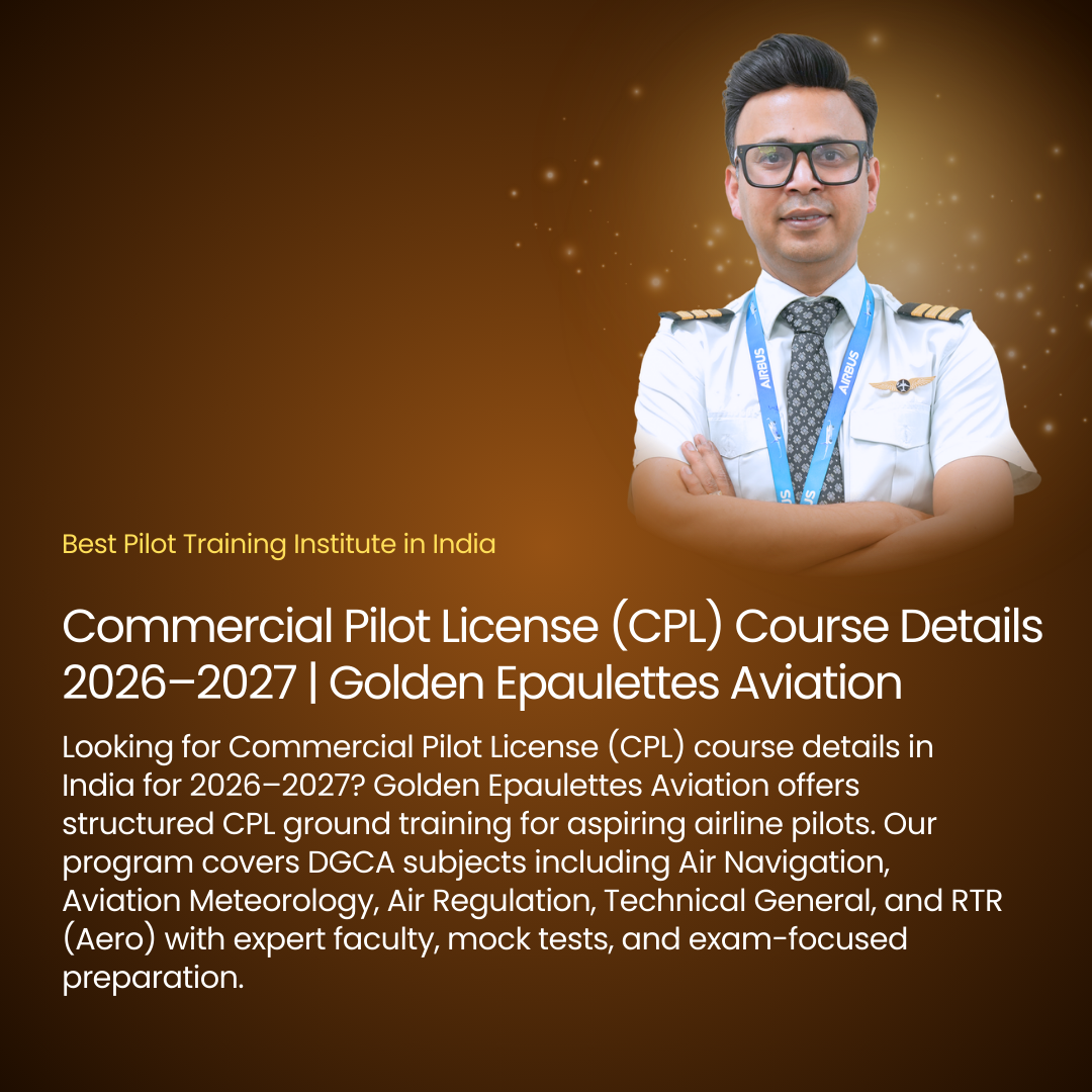 Commercial Pilot License (CPL) Course Details 2026–2027 | Golden Epaulettes Aviation